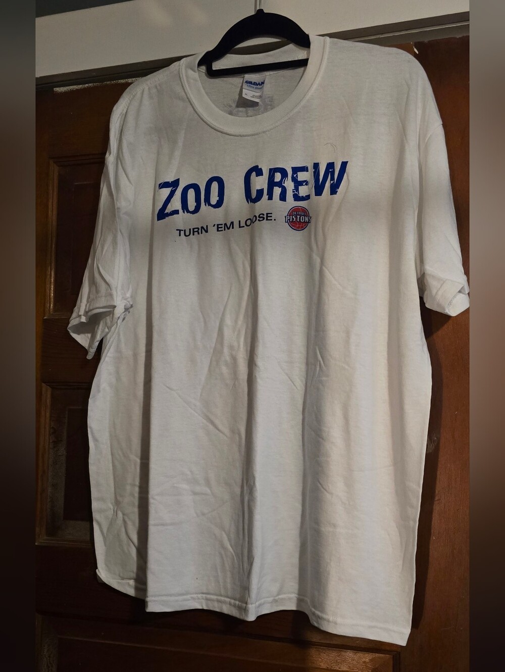 Pistons Zoo Crew White Graphic T-Shirt